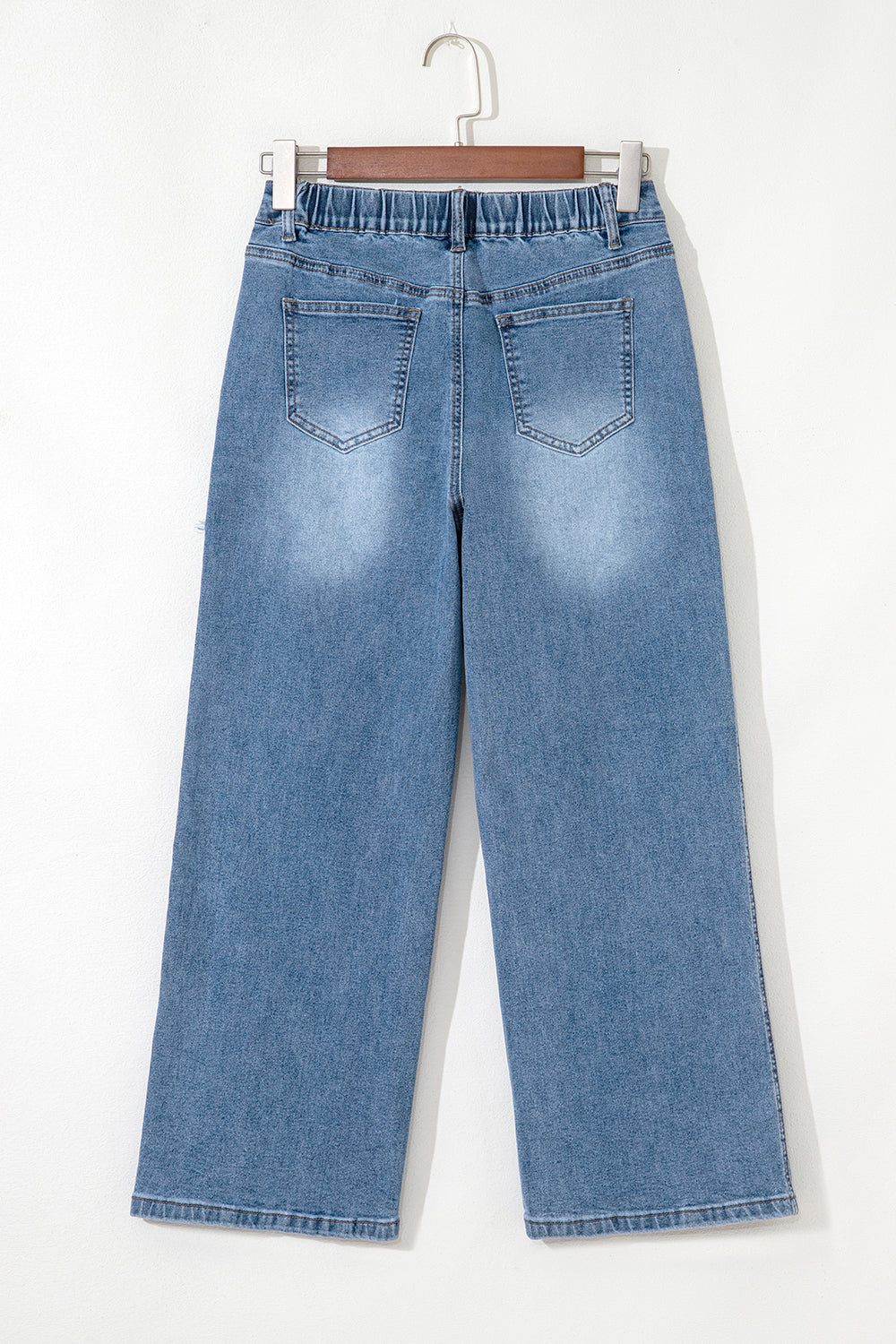 Jean taille haute court coupe large patchwork Stone Blue Star
