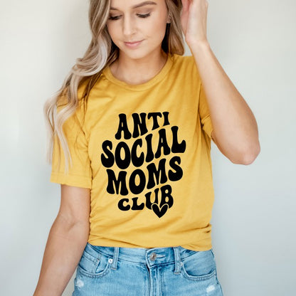 Anti Social Moms Club Heart Short Sleeve Tee