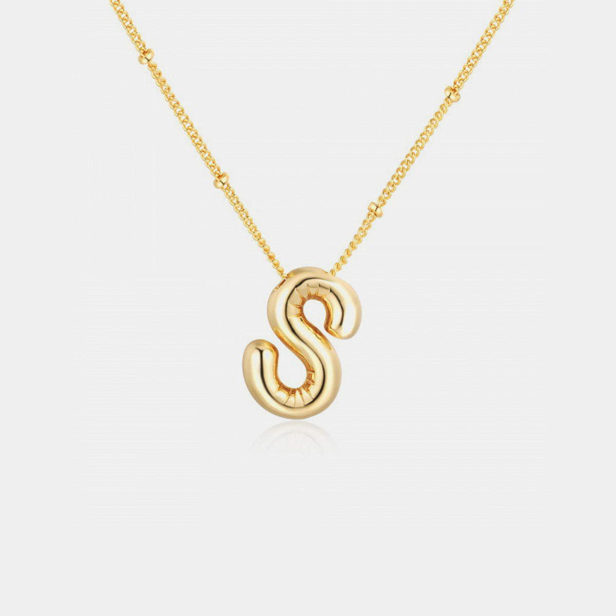 Gold-Plated K-S Letter Pendant Necklaces