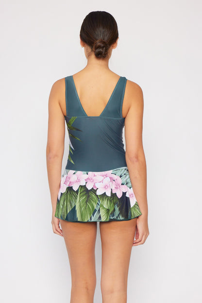 Clear Waters Swim Dress in Aloha Forest Marina West Swim Full Size