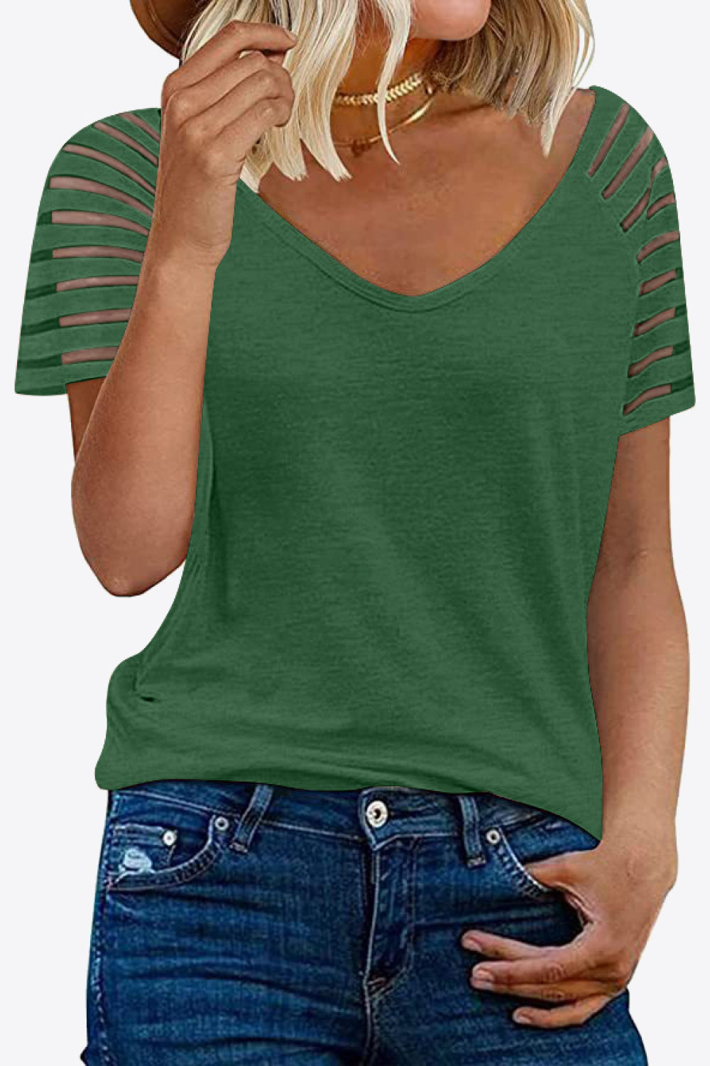 V-Neck Raglan Sleeve Top