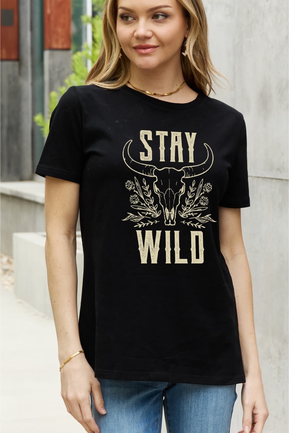 Simply Love Full Size STAY WILD Graphic Cotton Tee