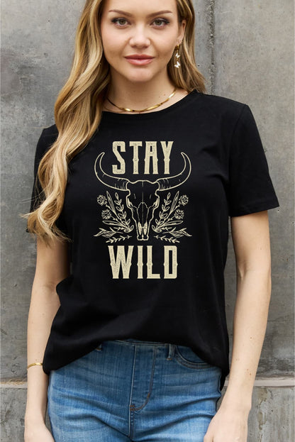 Simply Love Full Size STAY WILD Graphic Cotton Tee