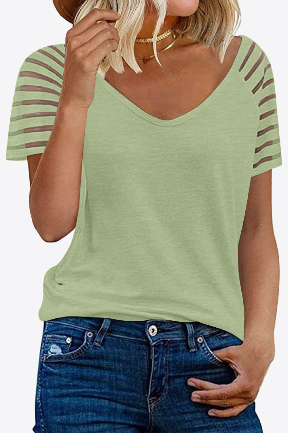 V-Neck Raglan Sleeve Top