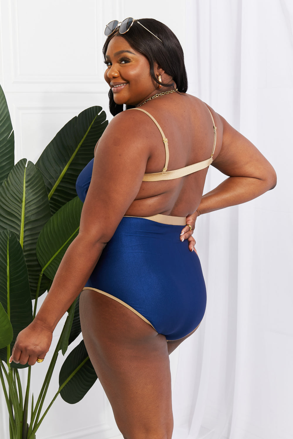 Wave Break Contrast Trim One-Piece Marina West Swim Full Size