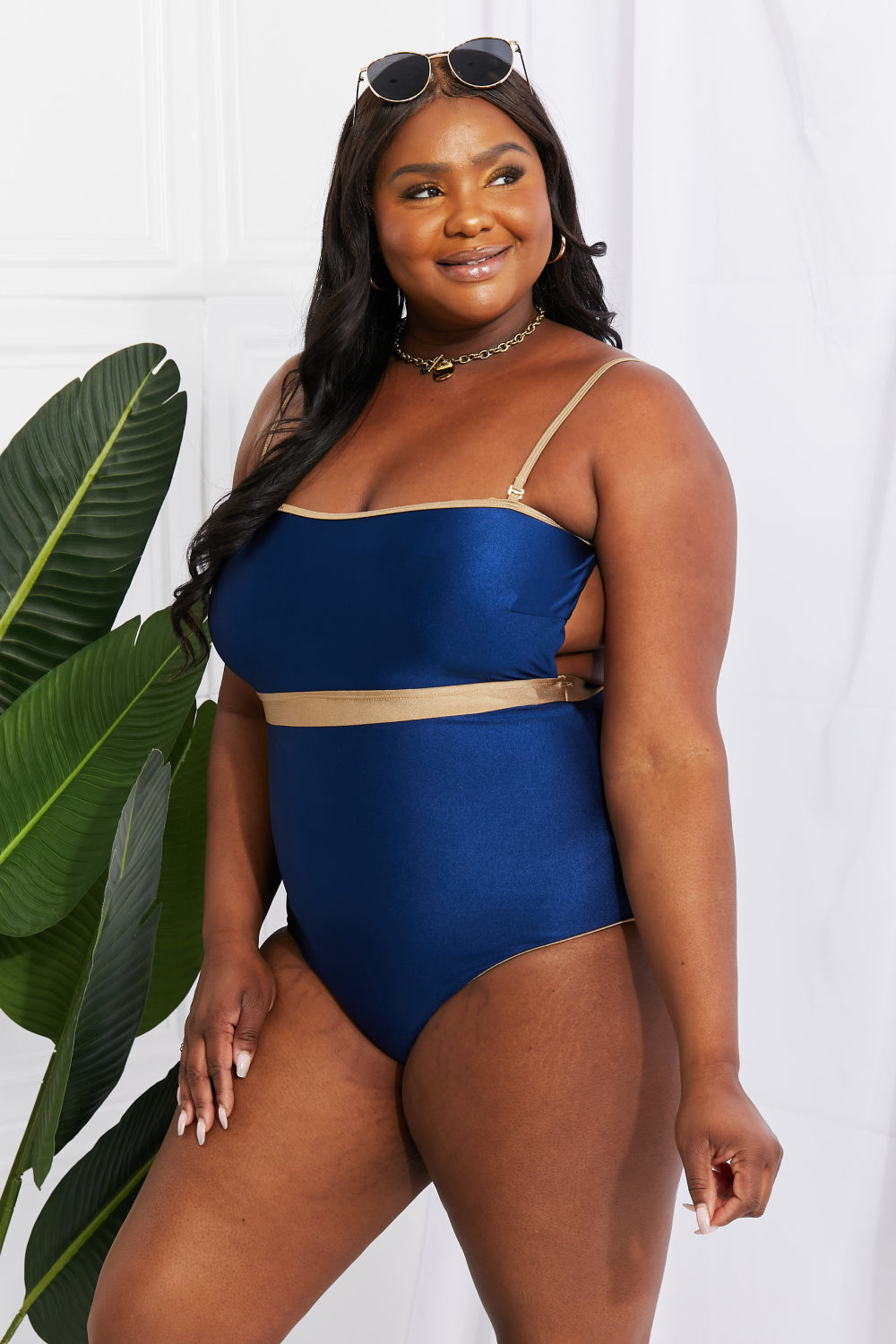 Wave Break Contrast Trim One-Piece Marina West Swim Full Size