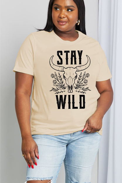 Simply Love Full Size STAY WILD Graphic Cotton Tee