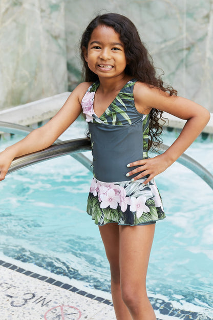 Clear Waters Swim Dress in Aloha Forest Marina West Swim