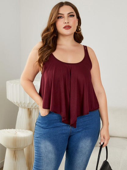 Double-Strap Scoop Neck Cami Plus Size