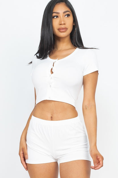 Cropped Top And Shorts Set