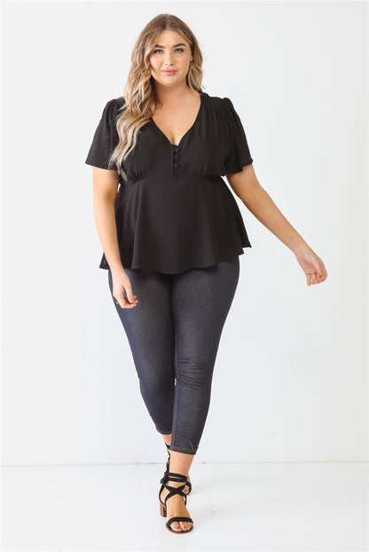 Tie Detail Flare Top Plus Size