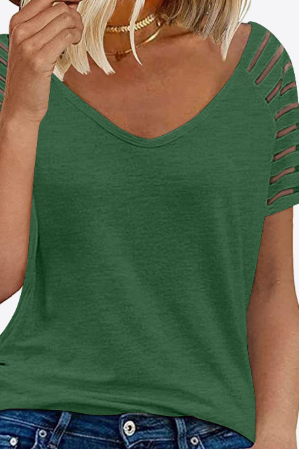 V-Neck Raglan Sleeve Top