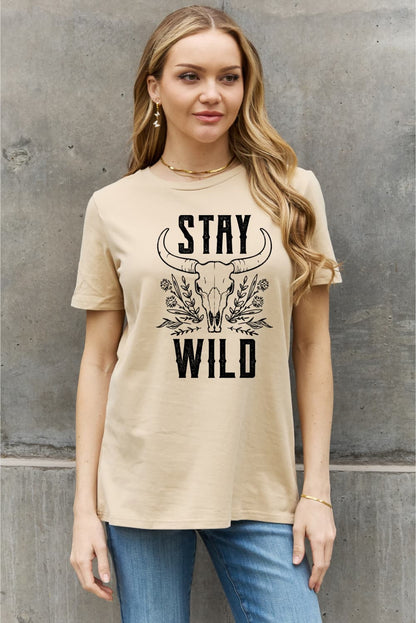 Simply Love Full Size STAY WILD Graphic Cotton Tee