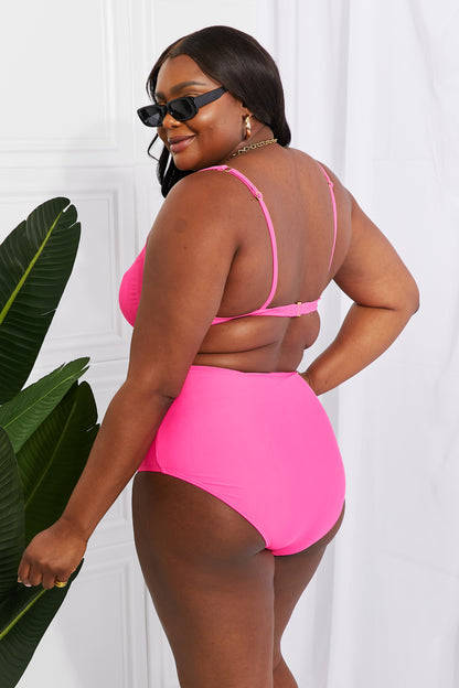 Take A Dip Twist High-Rise Bikini in Pink Marina West Swim Full Size