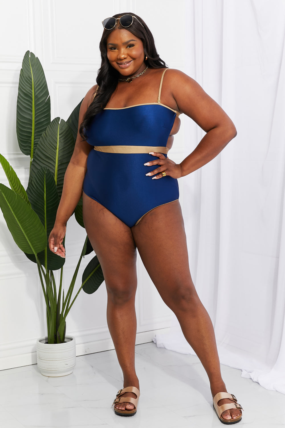 Wave Break Contrast Trim One-Piece Marina West Swim Full Size