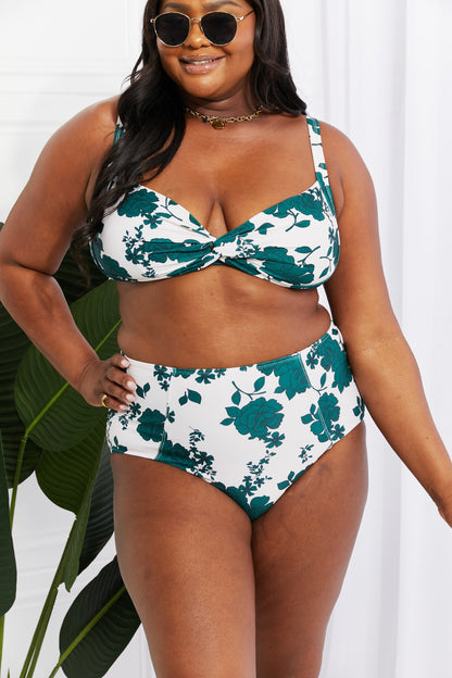 Take A Dip Twist High-Rise Bikini in Forest Marina West Swim Full Size