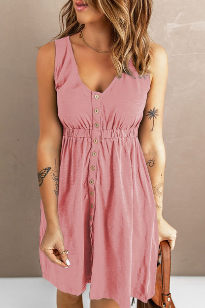 Sleeveless Button Down Mini Magic Dress